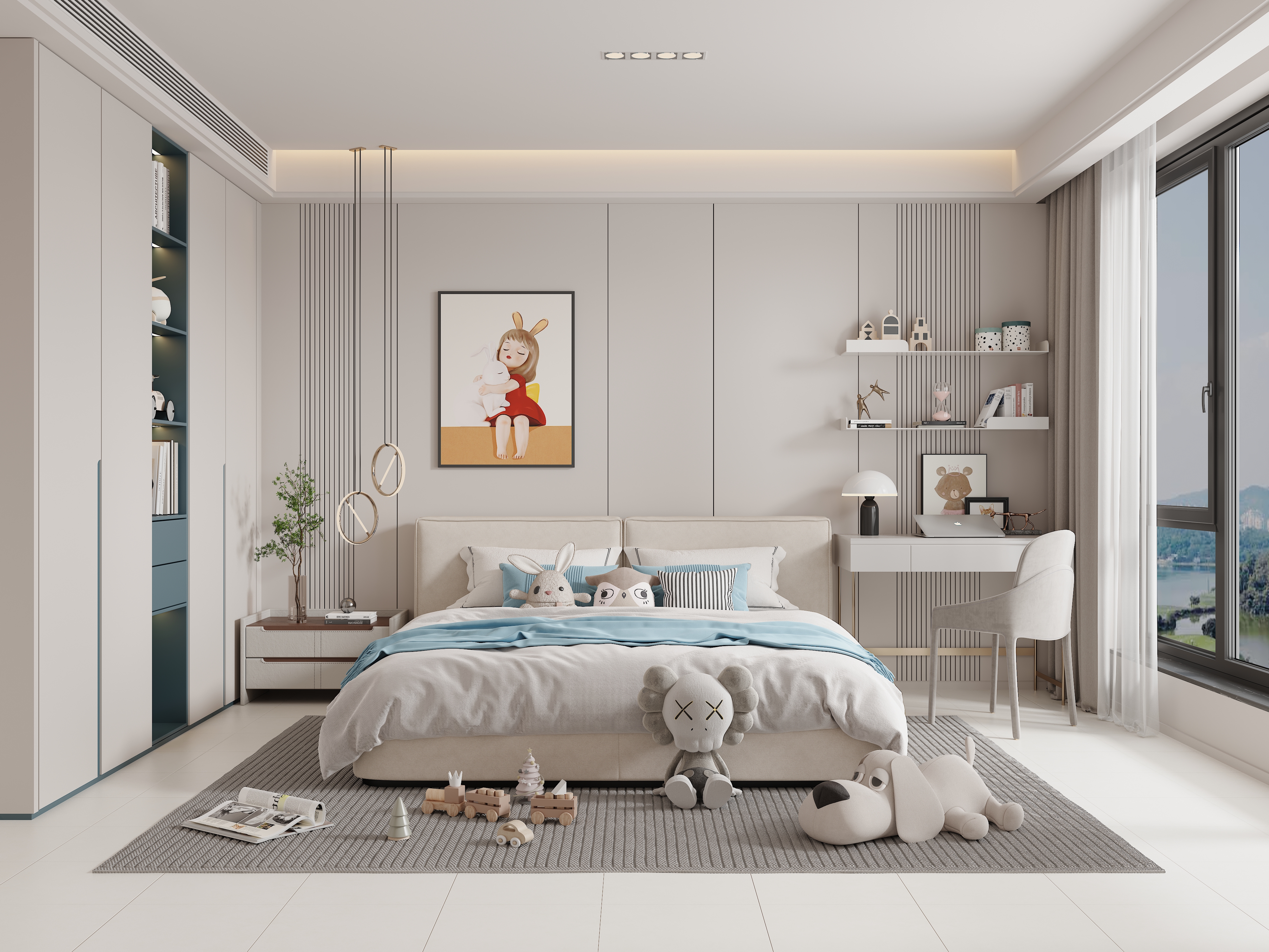 現(xiàn)代簡約臥室效果圖設計